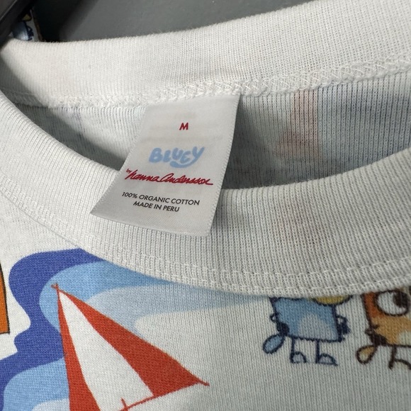 hanna andersson pajamas Set women's Medium Bingo Bluey Beach Short Sleeve - Picture 2 of 7